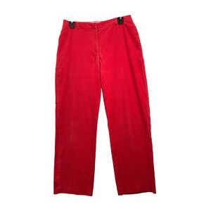 Tommy Hilfiger Red Corduroy Stretch Pants Women Size 10 Straight Leg‎ Casual